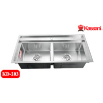 CHẬU RỬA INOX 2 HỘC KASSANI KD-203 CHẬU RỬA INOX 2 HỘC KASSANI KD-203